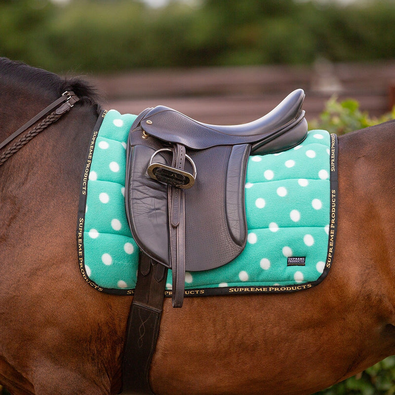 Load image into Gallery viewer, Supreme Products Dotty Fleece Saddle Pad Gorgeous Green - Ashurst Equestrian &amp; Country

