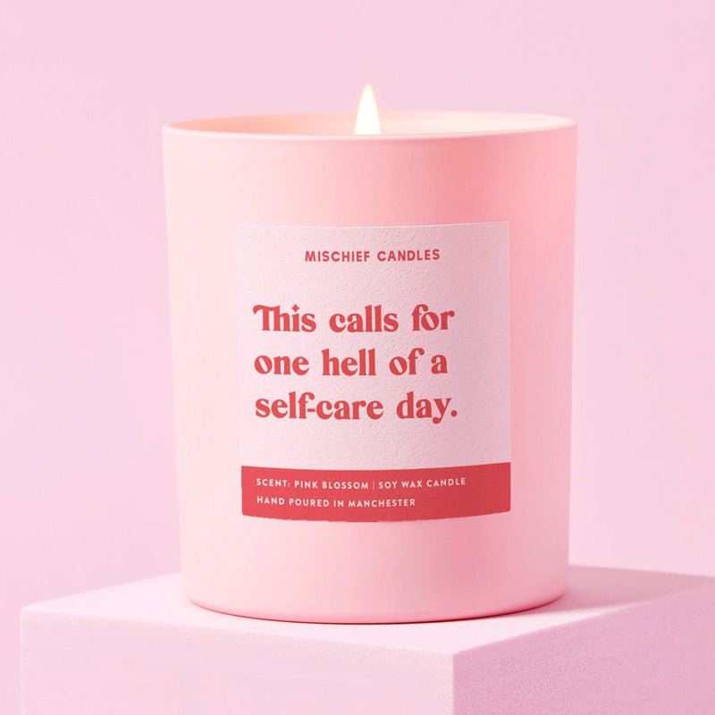 Load image into Gallery viewer, Thinking of You Gift Funny Candle One Hell of a Self - Care Day - Ashurst Equestrian &amp; Country
