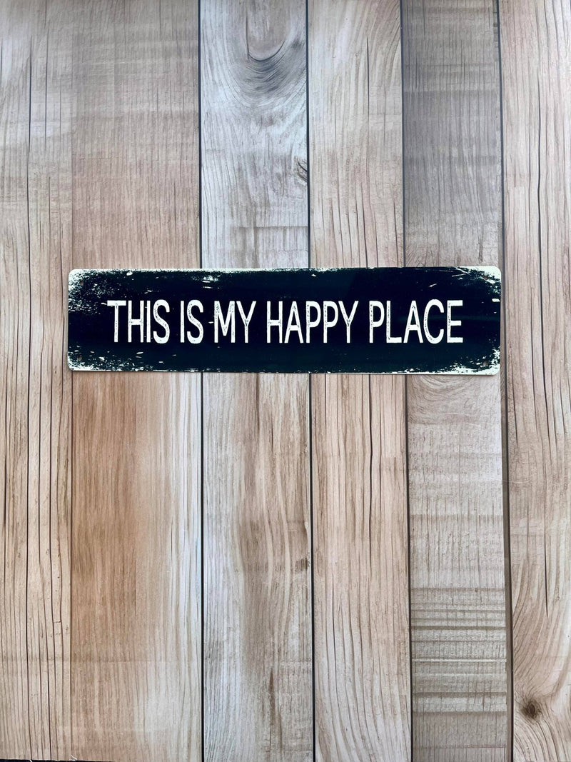 Load image into Gallery viewer, This is my Happy Place Metal Long Sign Plaque - Ashurst Equestrian &amp; Country
