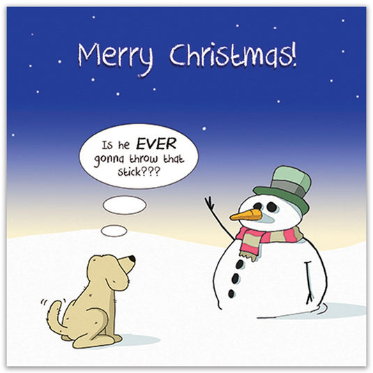 Throw That Stick - Funny Dog Christmas Card - Ashurst Equestrian & Country