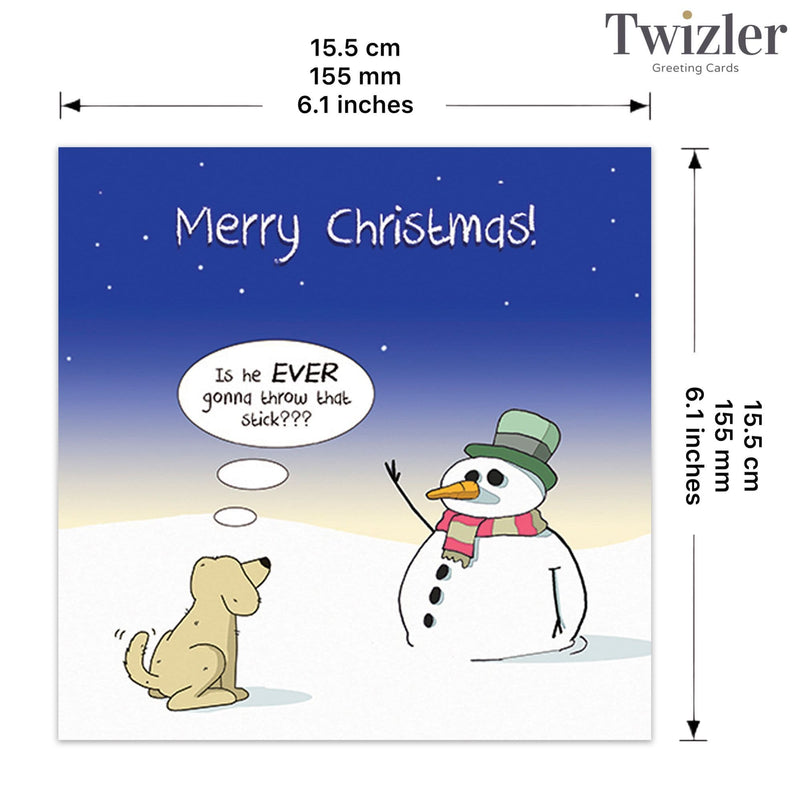 Load image into Gallery viewer, Throw That Stick - Funny Dog Christmas Card - Ashurst Equestrian &amp; Country
