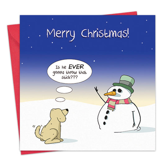 Throw That Stick - Funny Dog Christmas Card - Ashurst Equestrian & Country