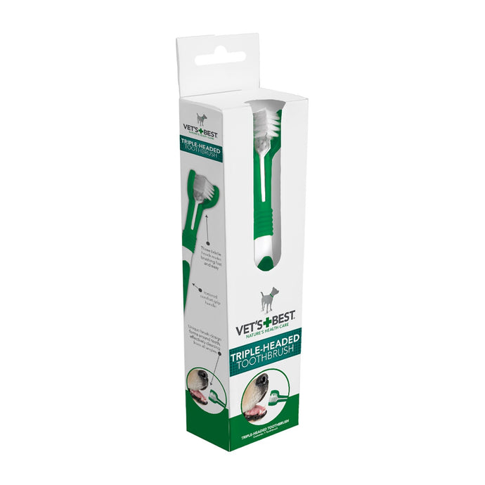 Vets Best Triple Headed Toothbrush For Dogs - Ashurst Equestrian & Country