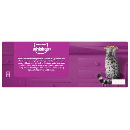 WHISKAS 1+ Mixed Menu in Jelly Cat Pouches 40 x 85g - Ashurst Equestrian & Country