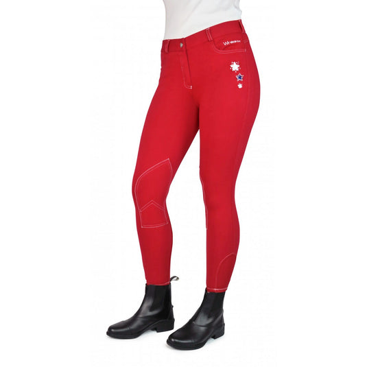 Whitaker B117 Calder Childs Star Breeches Red - Ashurst Equestrian & Country