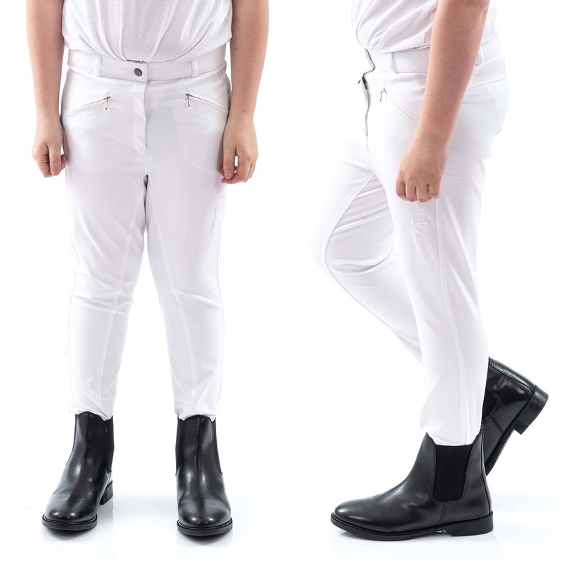 Load image into Gallery viewer, Whitaker B142 K Miami Kids Breeches With Silicone Seat White - Ashurst Equestrian &amp; Country
