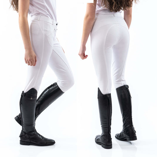 Whitaker B142 L Miami Ladies Breeches With Silicone Seat Whit - Ashurst Equestrian & Country