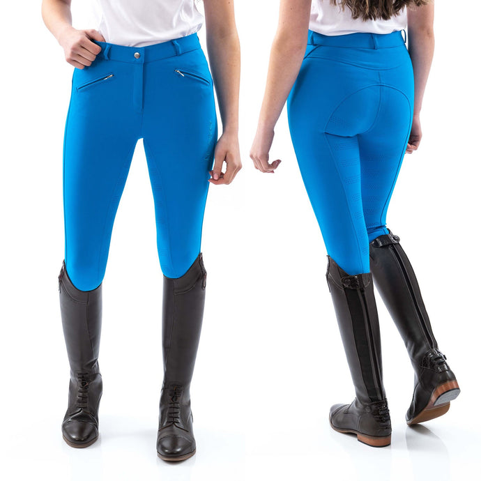 Whitaker B142 L Miami Ladies Breeches/Silicone Seat Blue - Ashurst Equestrian & Country