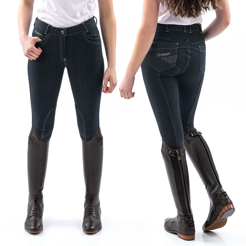 Load image into Gallery viewer, Whitaker B150 Rawdon Denim Effect Ladies Breeches Indigo - Ashurst Equestrian &amp; Country
