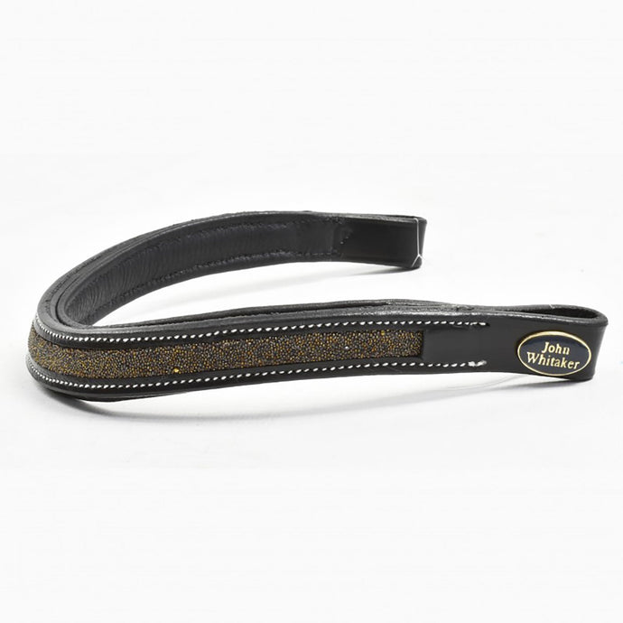 Whitaker Bb103 Micro Sparkle Browband Black/Gold - Ashurst Equestrian & Country