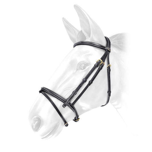 Whitaker Br052 Valencia Deluxe Flash Bridle C/W Reins Black - Ashurst Equestrian & Country