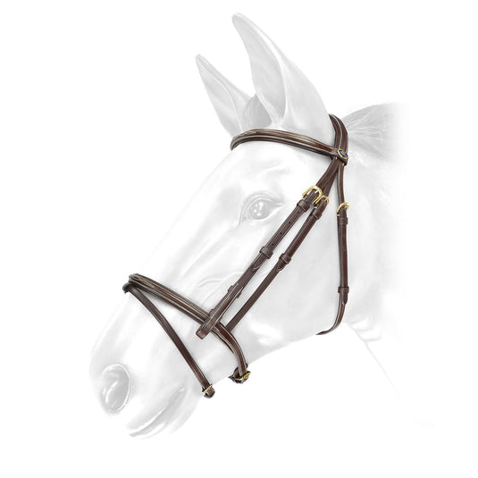 Whitaker Br052 Valencia Deluxe Flash Bridle C/W Reins Havana - Ashurst Equestrian & Country