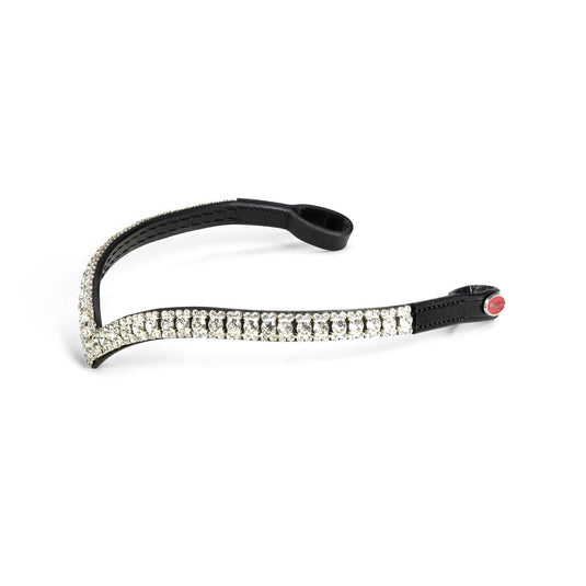 Whitaker Br072 Bb Lynton V Shaped Diamante Browband Black - Ashurst Equestrian & Country