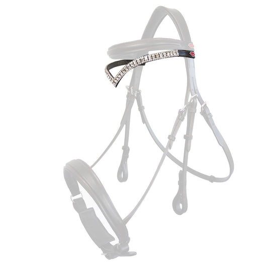 Whitaker Br072 Bb Lynton V Shaped Diamante Browband Havana - Ashurst Equestrian & Country