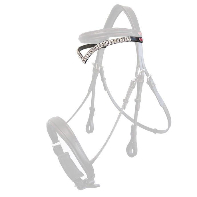 Whitaker Br072 Bb Lynton V Shaped Diamante Browband Havana - Ashurst Equestrian & Country