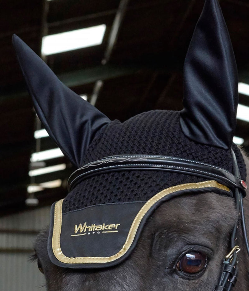 Load image into Gallery viewer, Whitaker Fv081 Thornton Fly Veil Black/Gold - Ashurst Equestrian &amp; Country
