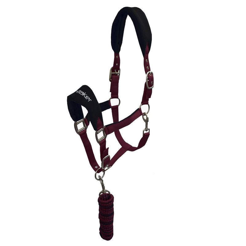 Load image into Gallery viewer, Whitaker Hc160 Club Headcollar &amp; Leadrope Set Burgundy - Ashurst Equestrian &amp; Country
