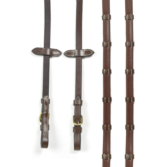 Whitaker Rer0101 Buckle 9 Loop Reins Havana - Ashurst Equestrian & Country