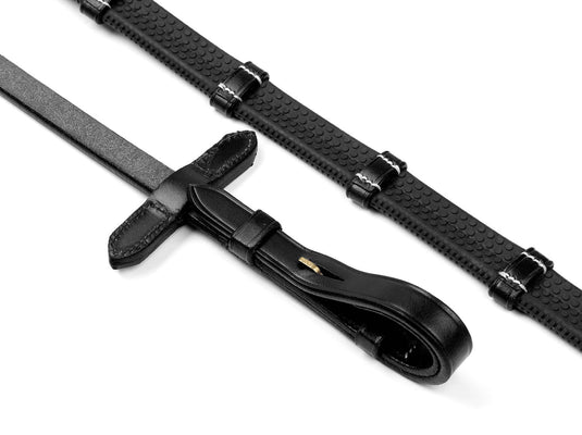 Whitaker Rer052 Valencia 9 Loop 1/2 Reins Black - Ashurst Equestrian & Country