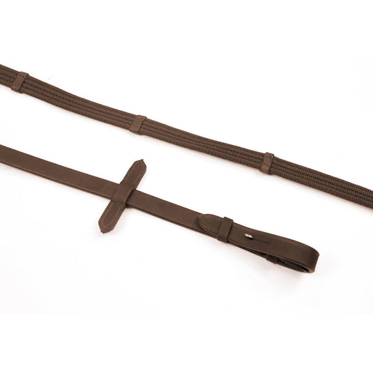 Whitaker Rer054 Ready To Ride Webbed Reins Havana - Ashurst Equestrian & Country