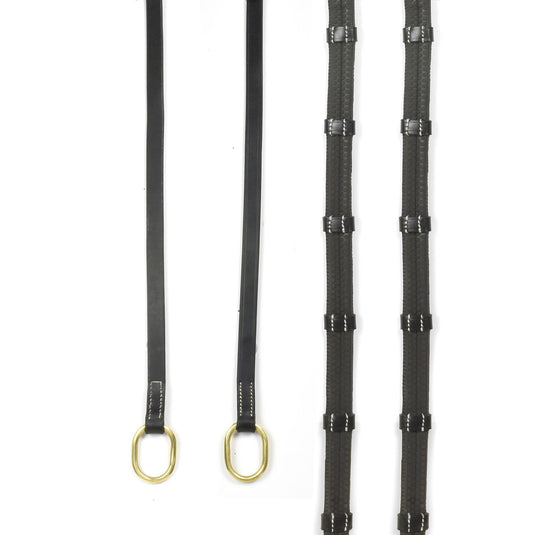 Whitaker Rer102 Oblong 9 Loop Reins Black - Ashurst Equestrian & Country
